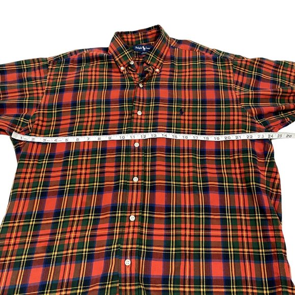 Ralph‎ Lauren Blake Red Plaid Flannel Button Down Shirt Men's Size M - Picture 6 of 7
